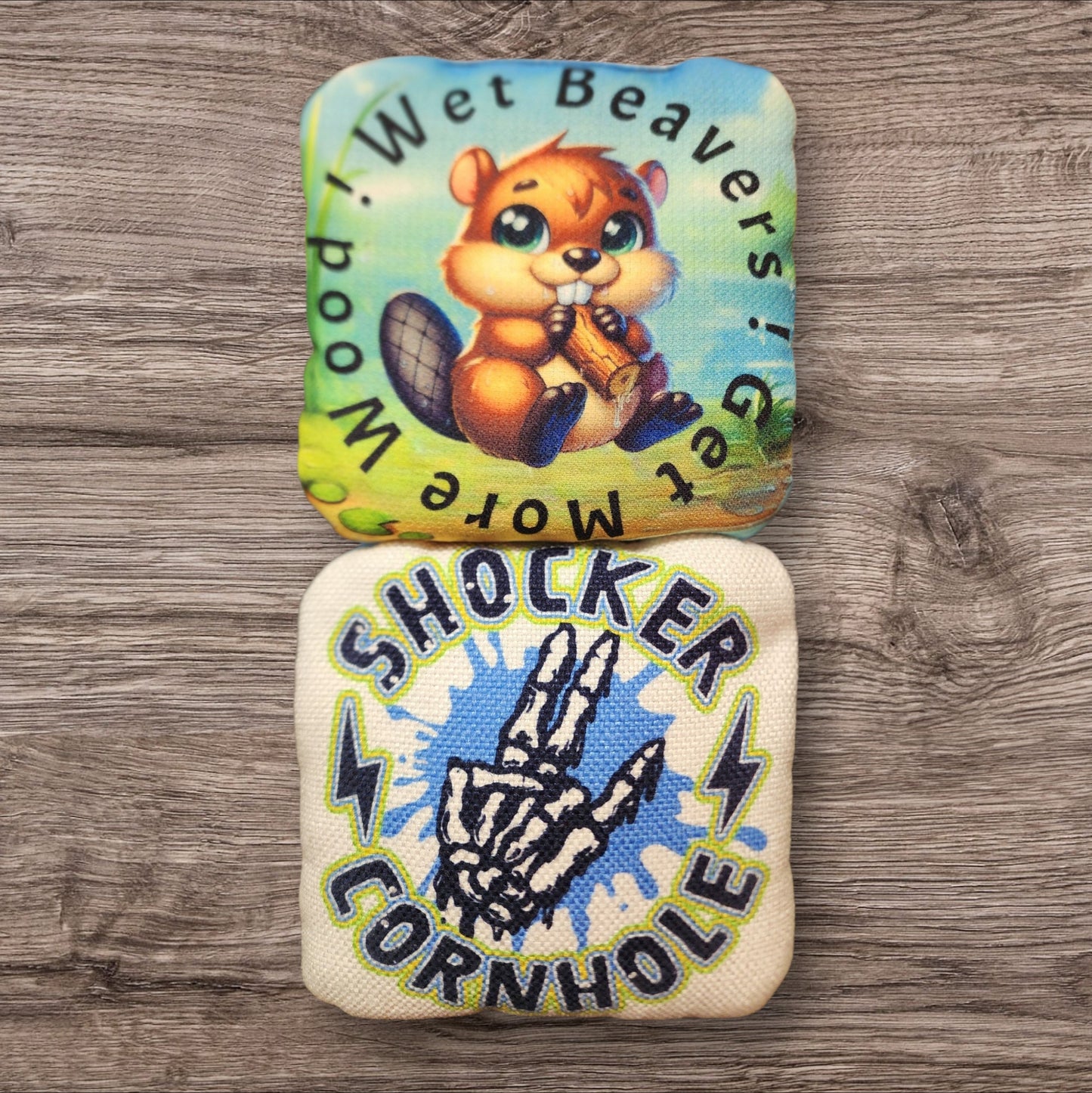 Cornhole Bags - Wet Beavers Get More Wood (set of 4 bags)