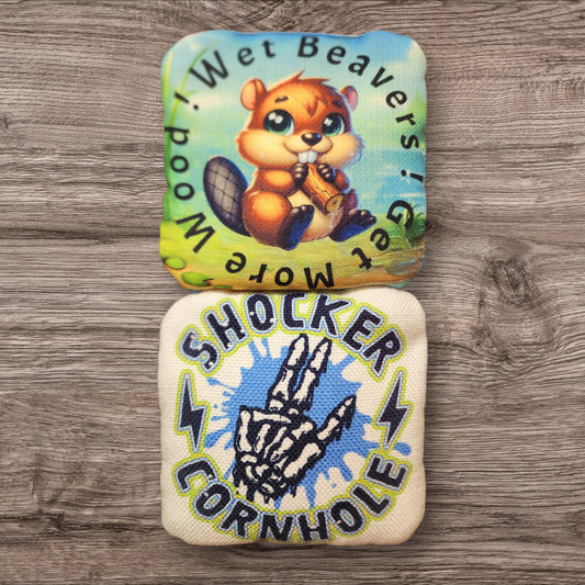 Cornhole Bags - Wet Beavers Get More Wood (set of 4 bags)