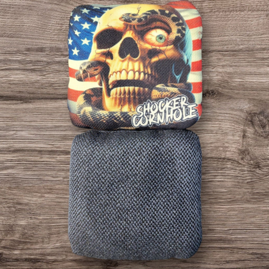 Cornhole Bags - The Rattler (blue set of 4 bags)