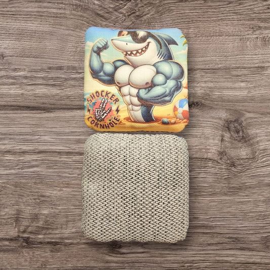 Cornhole Bags - Land Shark (Grey set of 4 bags)