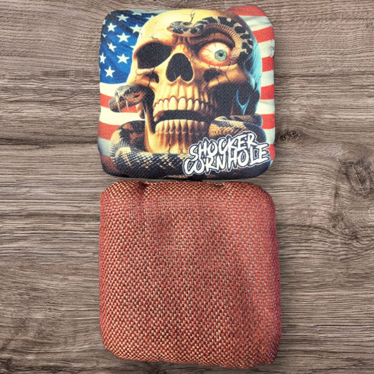 Cornhole Bags - The Rattler (red set of 4 bags)
